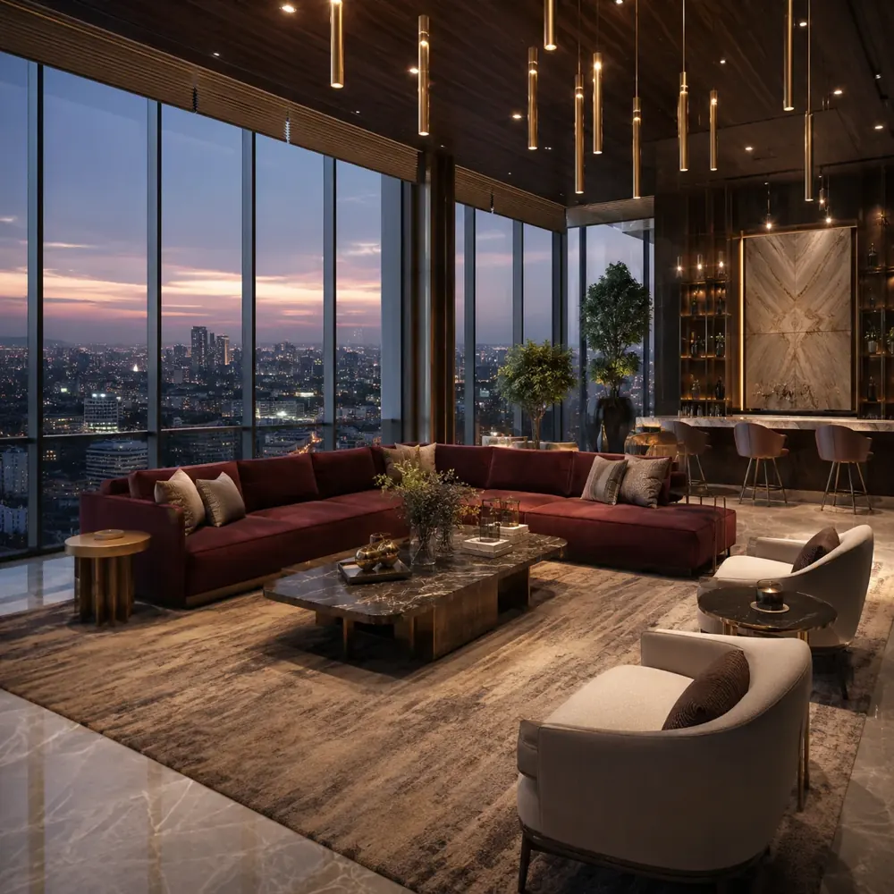 The clubhouse lounge at CKPC Heart of Harmony by CKPC Properties